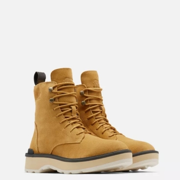 Sorel hi-line lace suede boot geo yellow jet 8 NWT - Picture 1 of 8